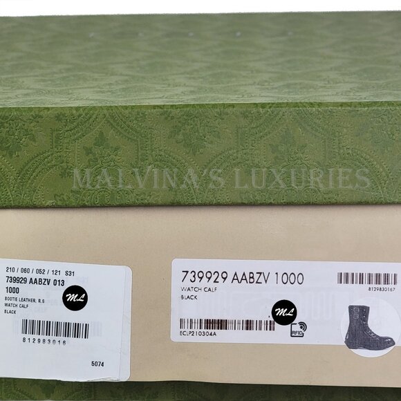 GUCCI BOOTS MENS LACE UP DISTRESSED BLACK LEATHER w LOGO sz 9 / 9.5 US - Picture 15 of 15